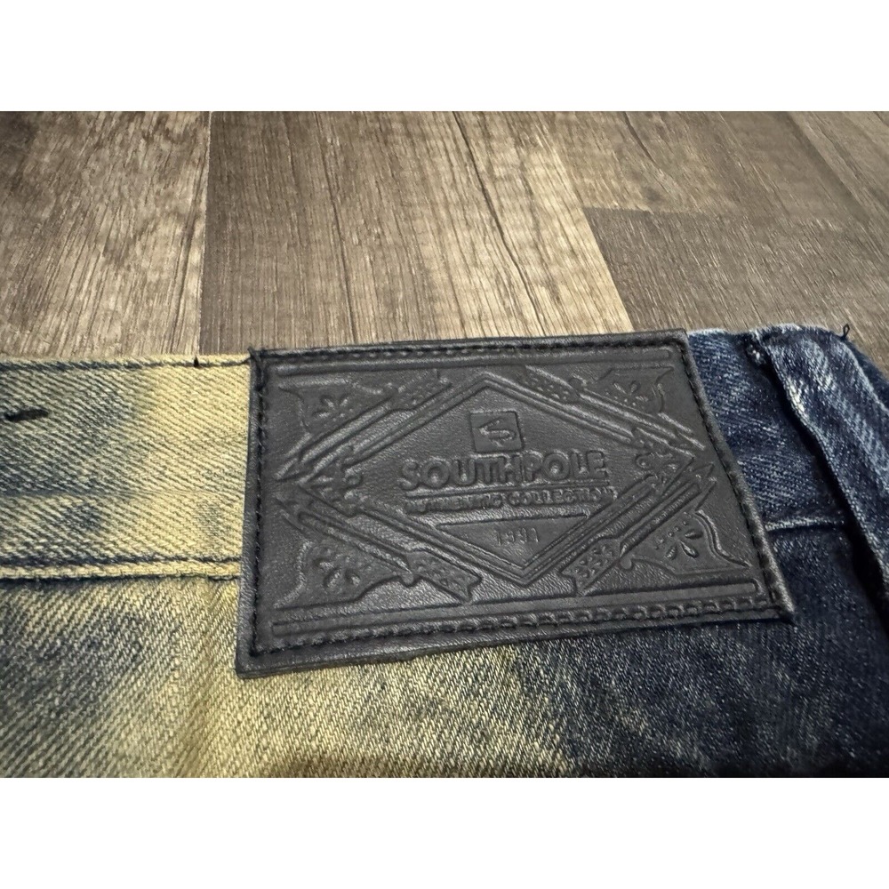 Vintage Southpole Baggy‎ Jean Shorts Jorts Mens 40 Blue Y2K Grunge Bermuda Skate - Picture 9 of 9